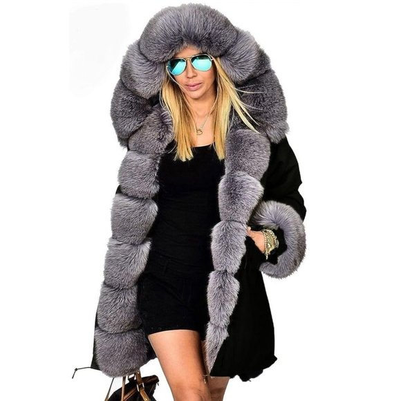 Roiii Jackets & Blazers - Roiii Winter Long Warm Thick Parka Faux Fur Hooded. C08-9